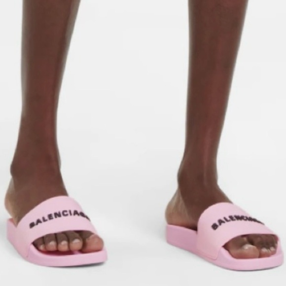 🌸Balienciaga Light Pink Rubber Pool Slide Size 40 (US Women’s 10)🌸 - Picture 2 of 14